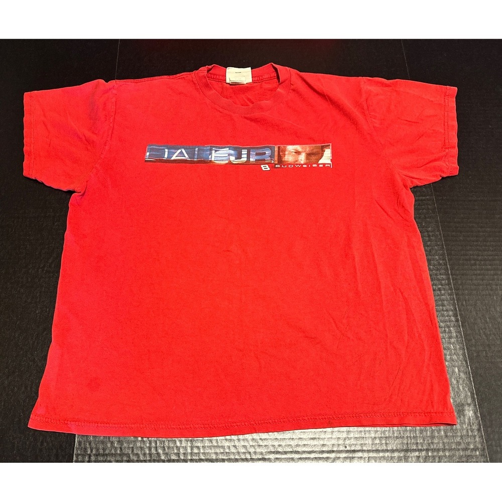 Vintage Dale Earnhardt Jr #8 Red Budweiser NASCAR Winners Circle Red T-shirt L